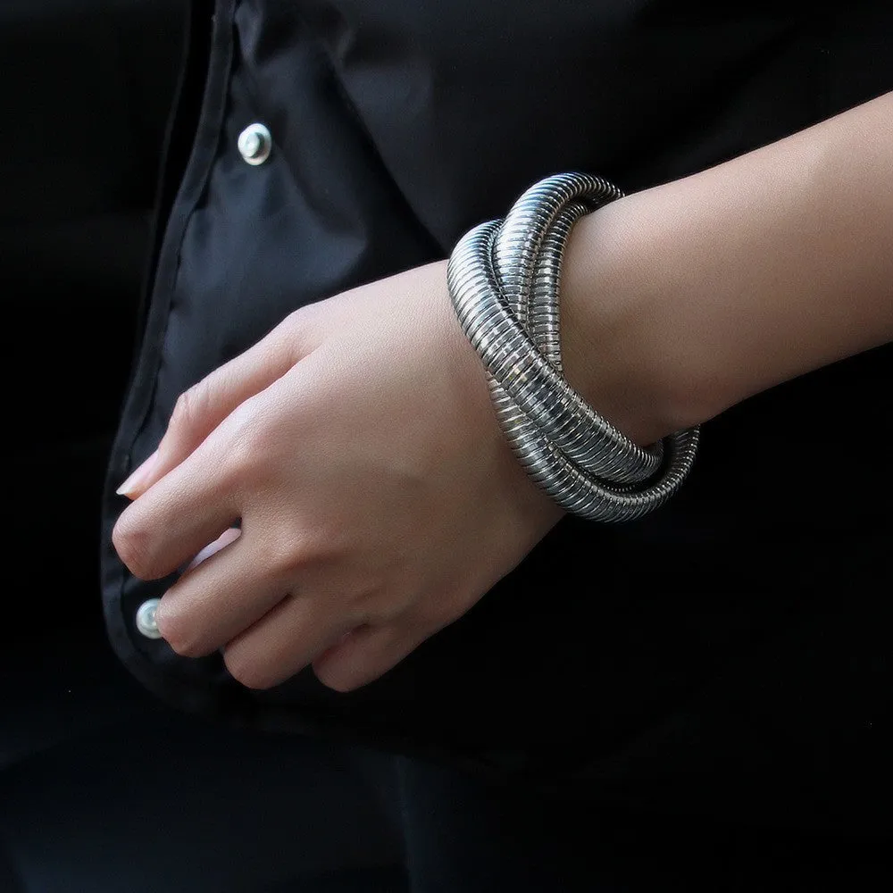 Wholesale Titanium Steel Three -layer Wound Vacuum 18K Gold -plated Bracelet