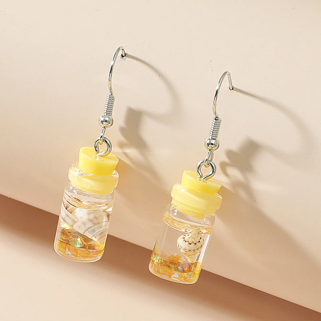 Wholesale Transparent Bottle Creative Fun Resin Earrings
