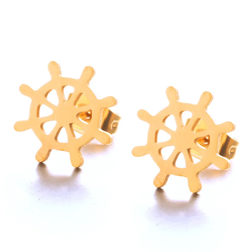 Wholesale Triangle Rudder Geometry Gold/silver plated Earrings