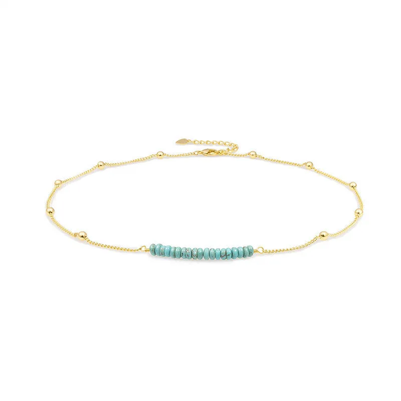 Wholesale Turquoise Fashion Copper Plated 14k Gold Necklace