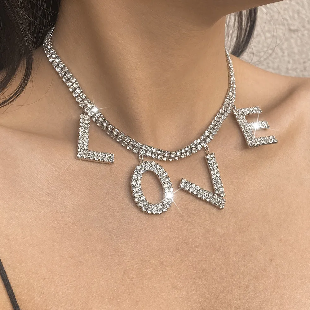 Wholesale Valentine's Day Love Imitation Diamond Necklace