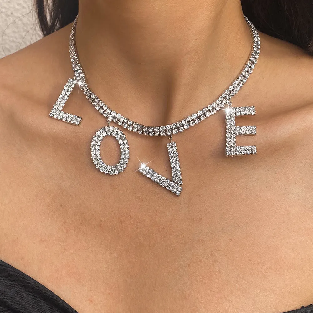 Wholesale Valentine's Day Love Imitation Diamond Necklace