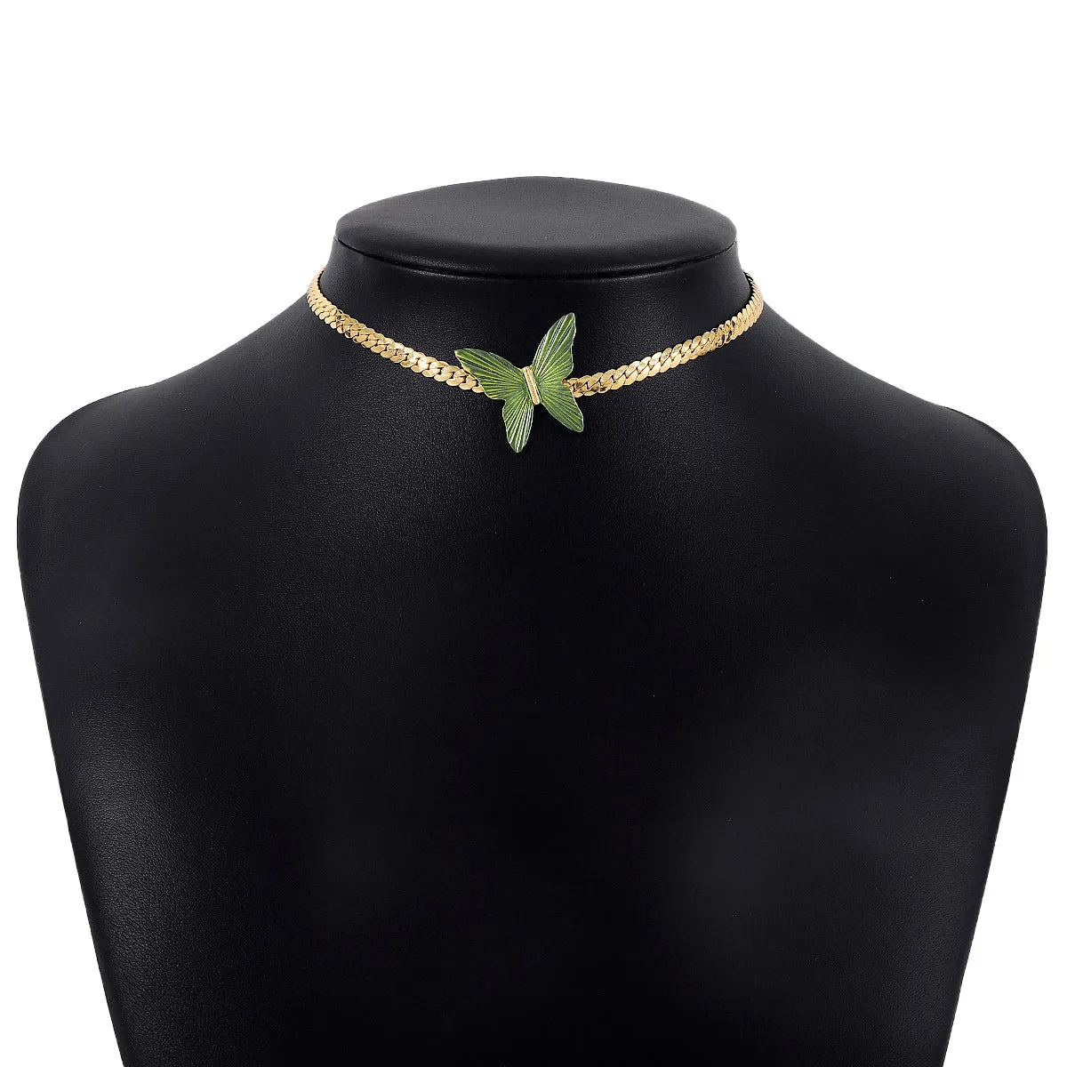 Wholesale Vintage Butterfly Alloy Necklace Clavicle Chain