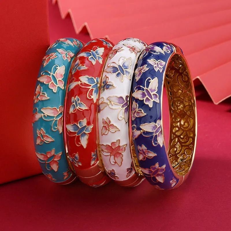 Wholesale Vintage Butterfly Hollow Enamel Bracelet light_wish_jewels