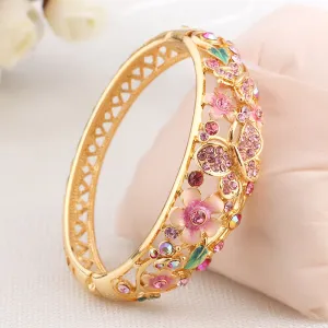 Wholesale Vintage Butterfly Hollow Gold-plated Colorful Bracelet light_wish_jewels