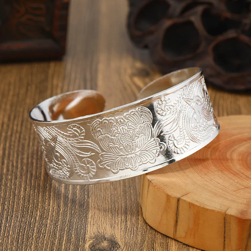 Wholesale Vintage Ethnic Style Miao Silver Bracelet