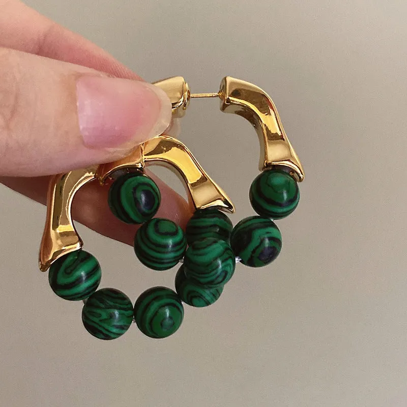 Wholesale Vintage Green Metal Earrings