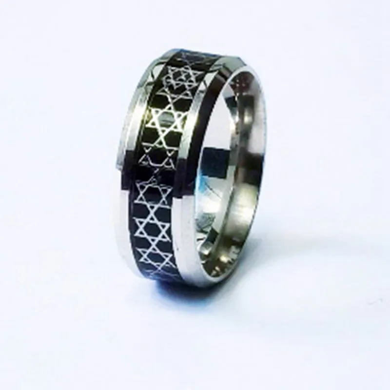 Wholesale Vintage Hollow Six-pointed Star Five-pointed Star 8mm Ring