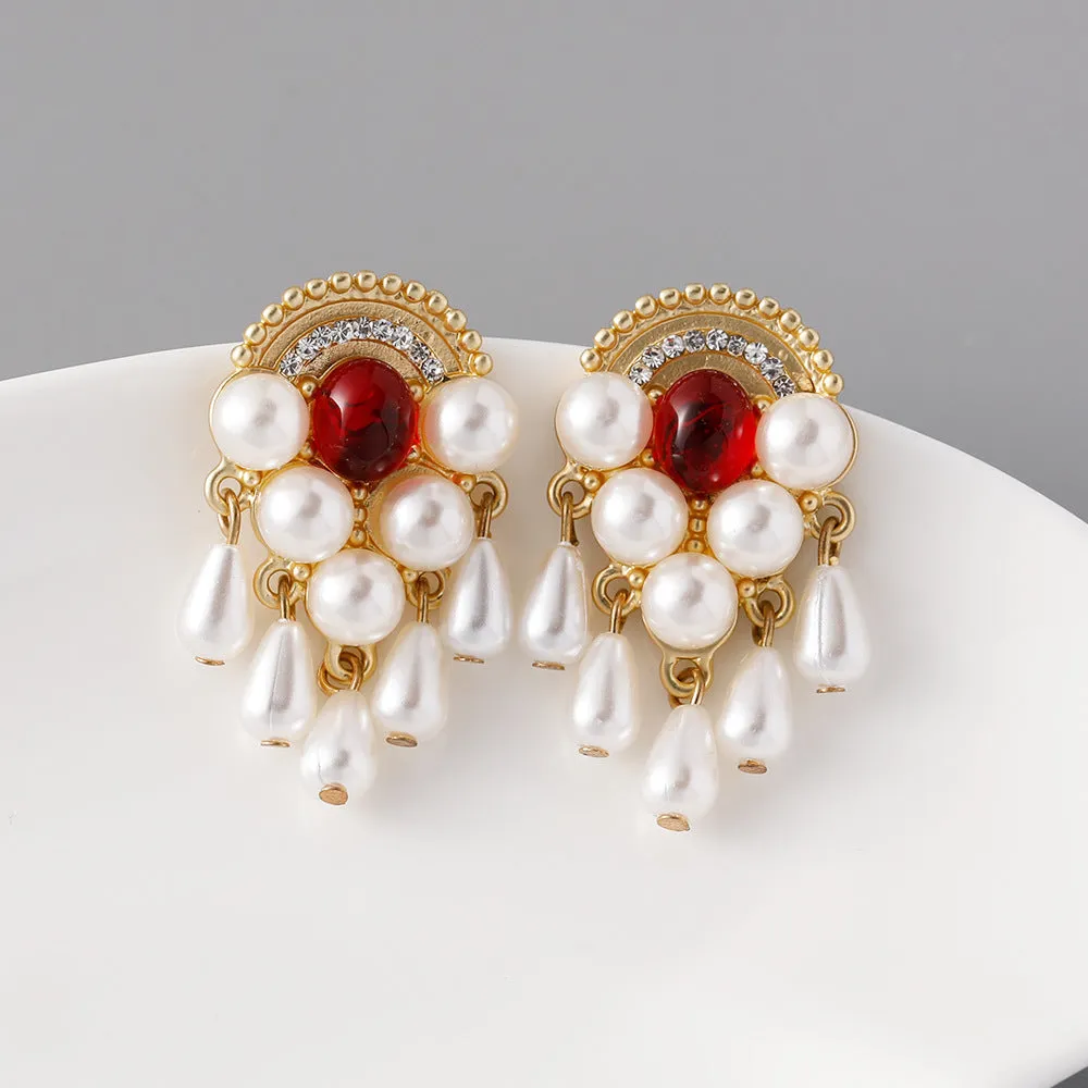 Wholesale Vintage Pearl Zinc Alloy Earrings