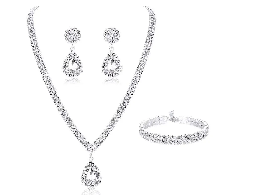 Wholesale Wedding Bride Rhinestone Earrings