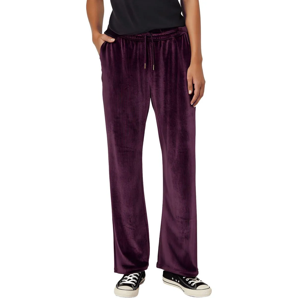 Womens Ribbed Velour Sweatpants