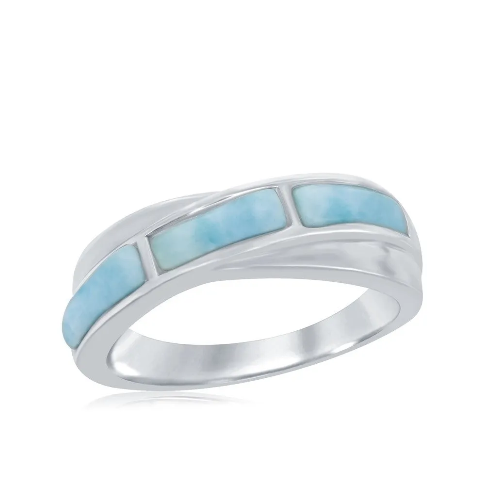 Women's Ring - Sterling Silver Larimar Band, Size 9 | W-2073-9 