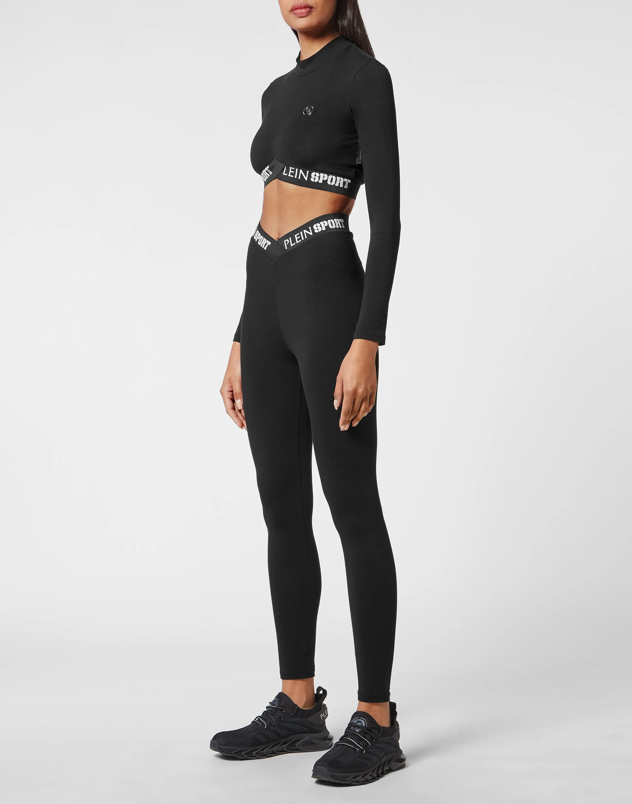 Workout Set: Leggings   Long Sleeve Cropped Top