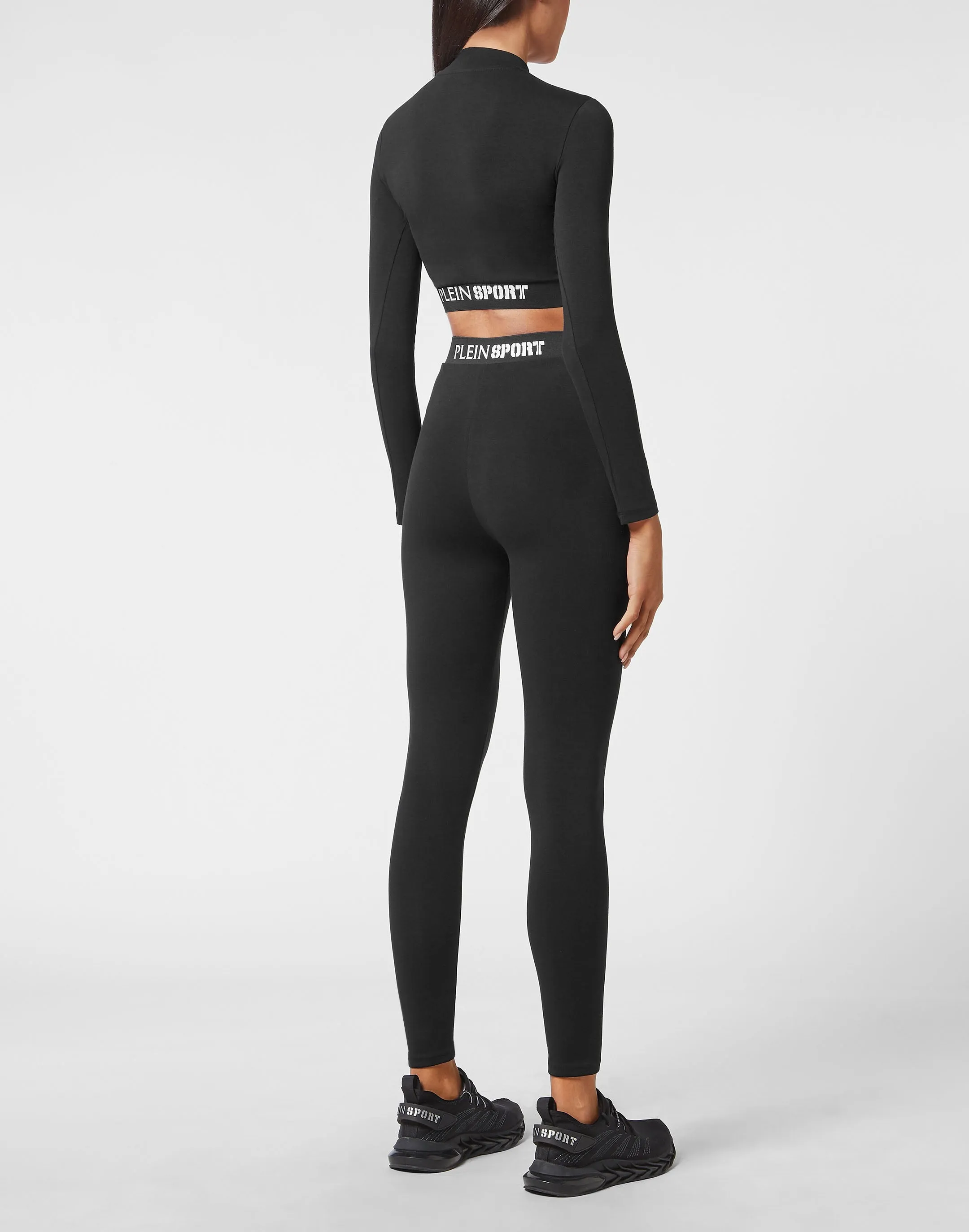 Workout Set: Leggings   Long Sleeve Cropped Top
