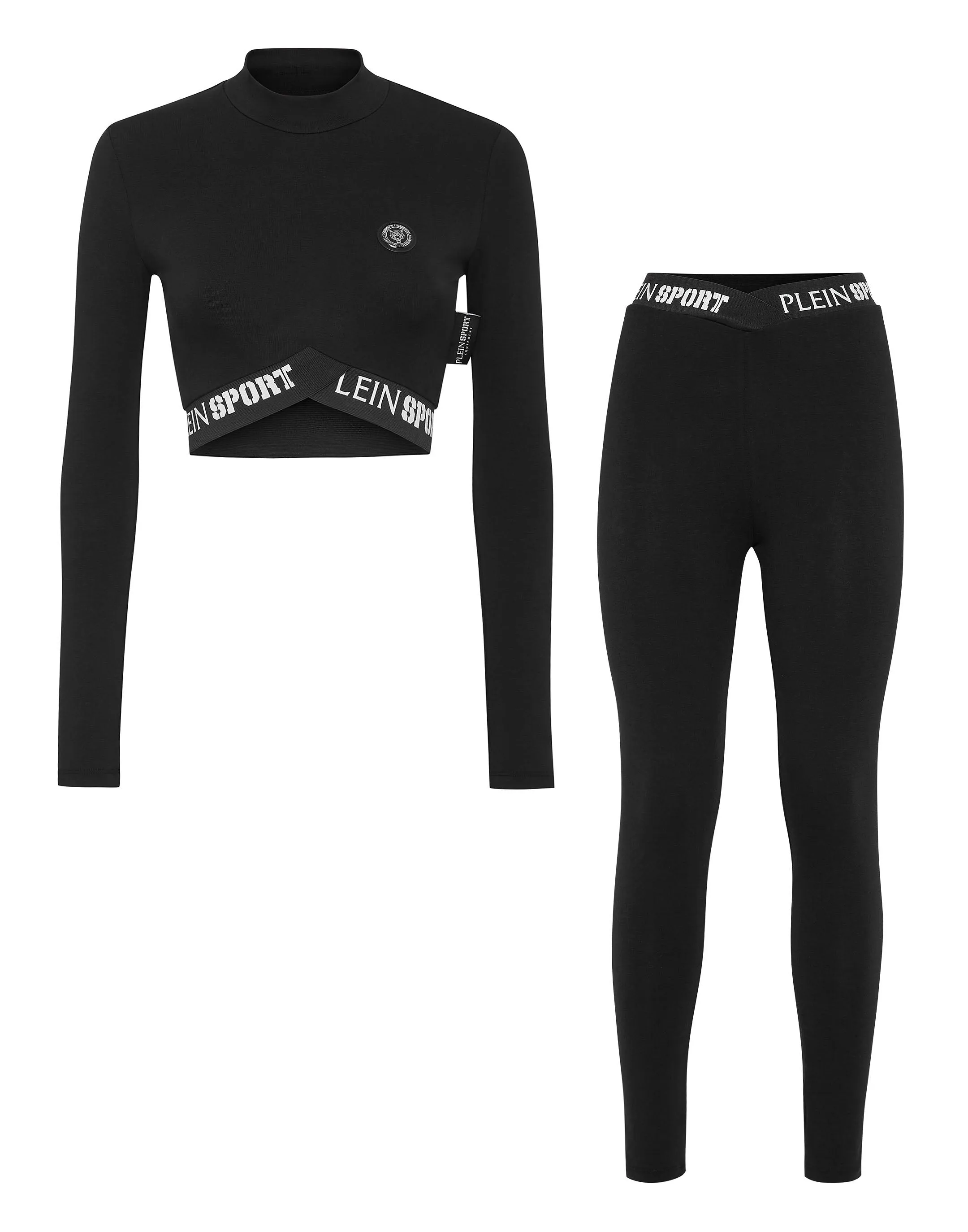 Workout Set: Leggings   Long Sleeve Cropped Top