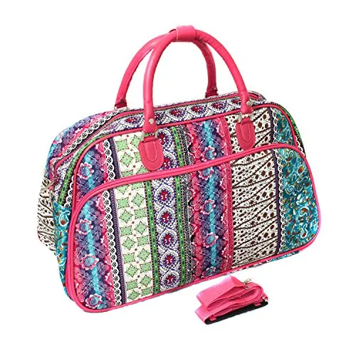 World Traveler 21-Inch Carry-On Shoulder Tote Duffel Bag, Bohemian, One Size mega luggage savings