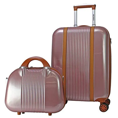 World Traveler Classique Hardside 2-PC Carry-On Spinner Luggage Set, Rose Gold, One Size mega luggage savings