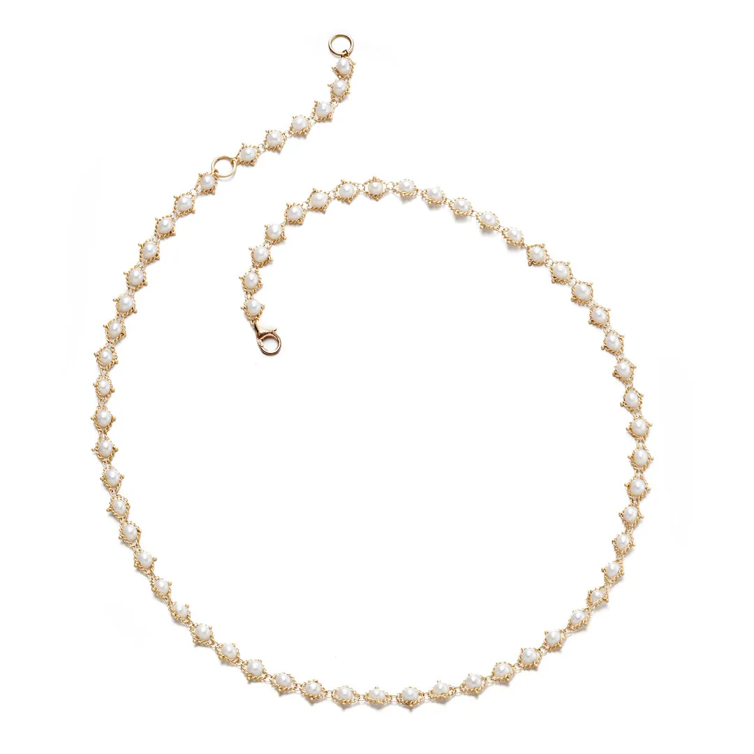 Woven Pearl Necklace 