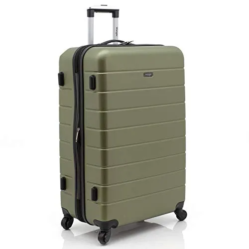 Wrangler Smart Luggage Set with Cup Holder and USB Port, Olive Green, 3 Piece