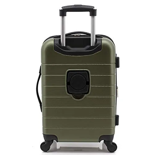 Wrangler Smart Luggage Set with Cup Holder and USB Port, Olive Green, 3 Piece