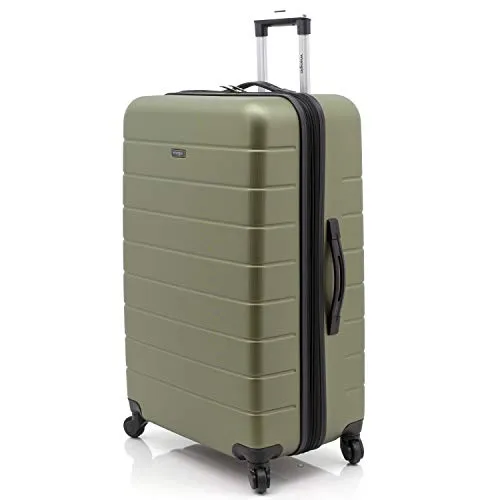Wrangler Smart Luggage Set with Cup Holder and USB Port, Olive Green, 3 Piece