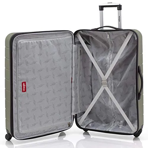 Wrangler Smart Luggage Set with Cup Holder and USB Port, Olive Green, 3 Piece