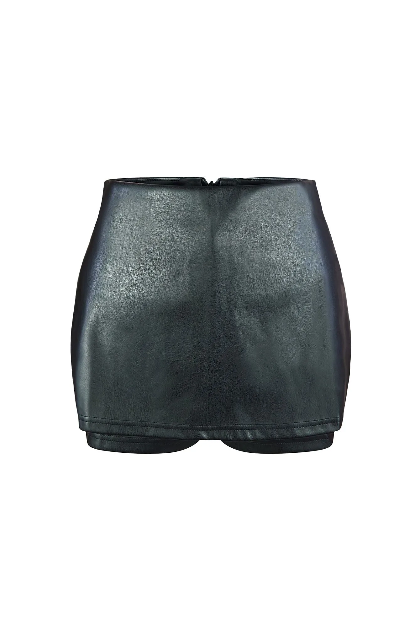 Ximena High Waisted Mini Faux Leather Skort
