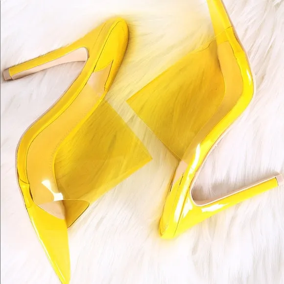 Yellow Clear Mules