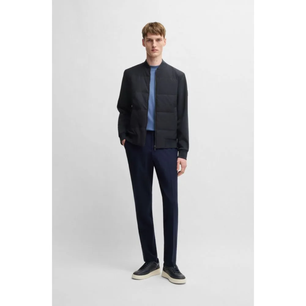 Zip-up hybrid sweatshirt with padded front panel