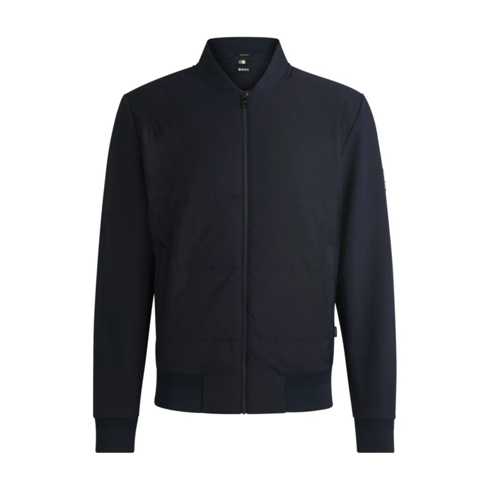 Zip-up hybrid sweatshirt with padded front panel